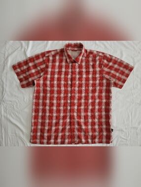 The North Face Red Plaid Casual Button-Down Shirt
